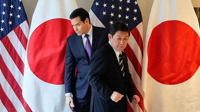 El secretario de Estado estadounidense, Marco Rubio, y el ministro de Asuntos Exteriores de Japón, Toshimitsu Motegi, se reunieron el 14 de febrero de 2026, en Múnich, sur de Alemania.