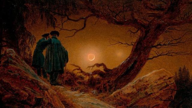 卡斯帕·大卫·弗里德里希1818年的作品《男女赏月》引人静心沉思