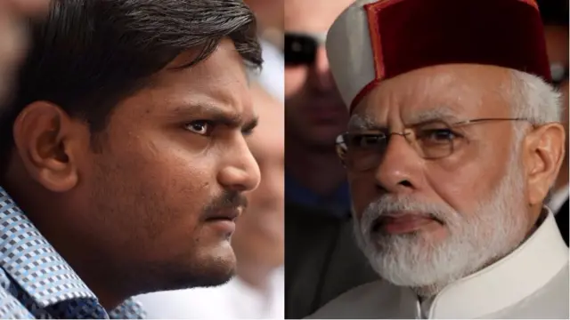 हार्दिक पटेल और नरेंद्र मोदी