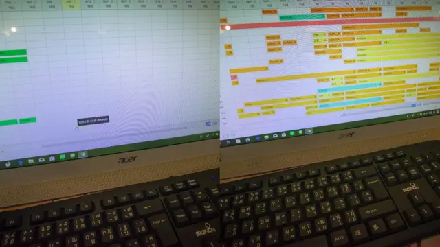 ตารางจองห้องพักของปีนี้ (ซ้าย) และตารางจองห้องพักของปีที่แล้ว (ขวา)