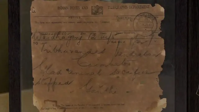 காந்தி அனுப்பிய தந்தி; பொக்கிஷமாய் பாதுகாக்கும் குடும்பம்