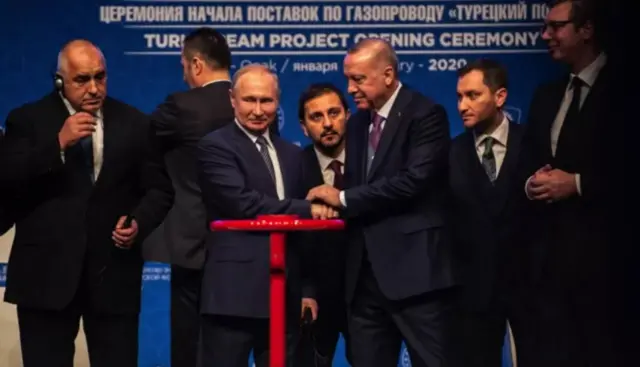 Путин менен Эрдоган “Түрк агымынын” ачылыш аземинде. 2020-жыл