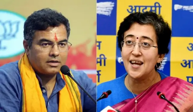 प्रवेश वर्मा (बाएं) और आतिशी