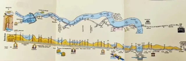 نقشه‌ای قدیمی از قناتها و اب‌های زیرزمینی