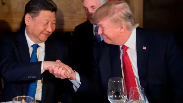 Xi Ping et Donald Trump.