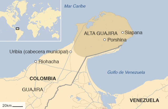 mapa de La Guajira
