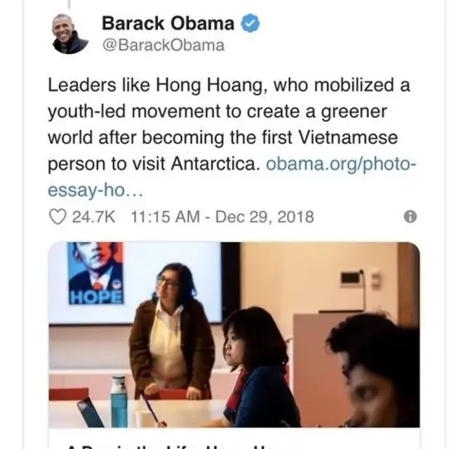 Hoang Minh Hong, Obama