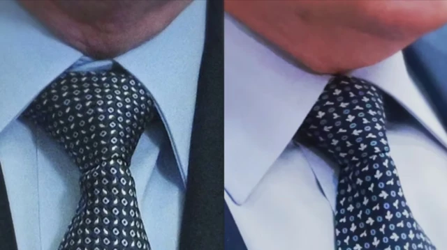 Два зображення краваток Володимира Путіна, які мають незначні відмінності 