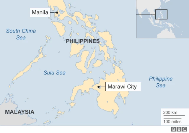 Map of Mindanao in the Philippines