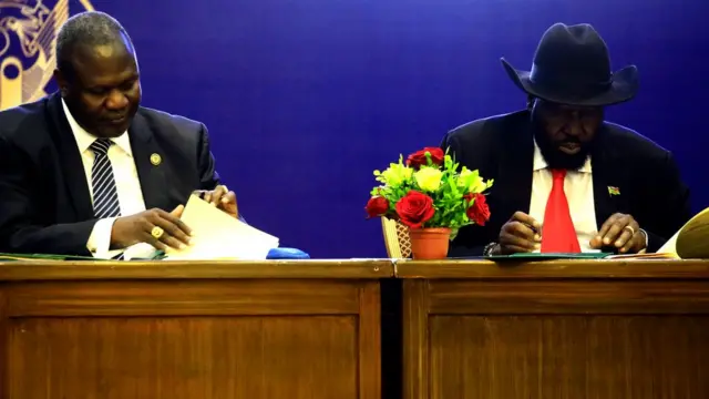 Salva Kiir na Riek Machar bemeye gusangira ubutegetsi