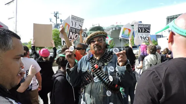 Протестующие встречают Трампа в Нью-Йорке