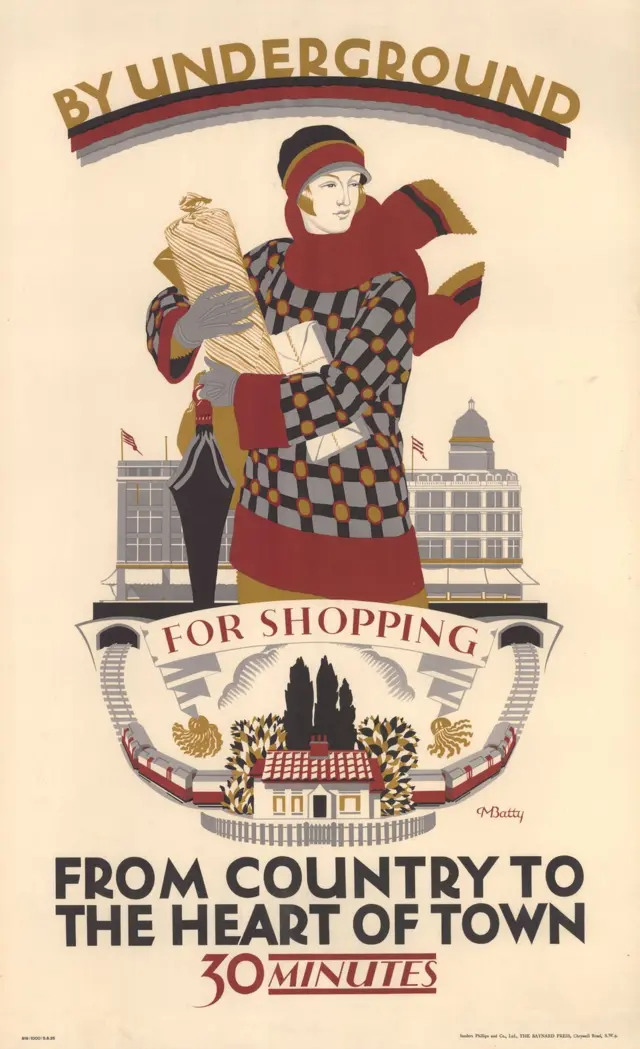 "By Underground, for Shopping" poster