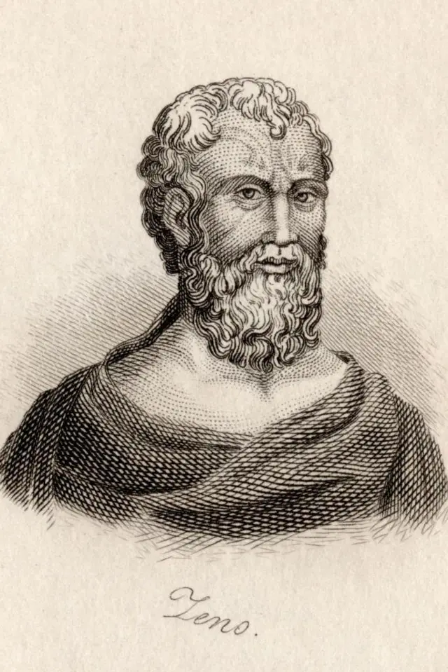 Zenón de Citio, 336-264. Filósofo de Chipre. Fundador de la escuela filosófica conocida como estoicismo o Stoa. Grabado por JW Cook. 