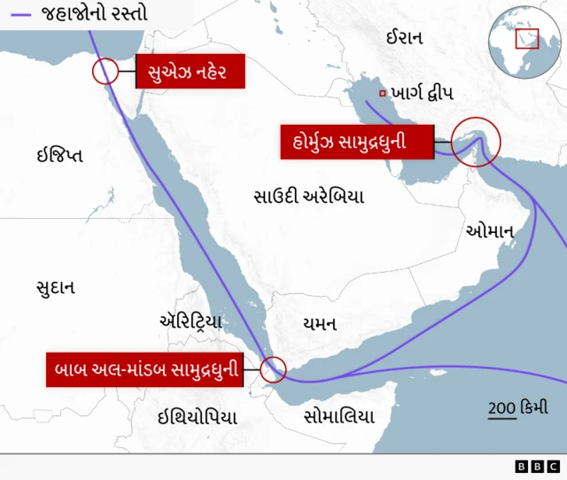 બીબીસી ગુજરાતી, ગુજરાત, બીબીસી, અમદાવાદ, બાબ અલ મંદેબ, હૂતી, યુએસએ, ઈરાન