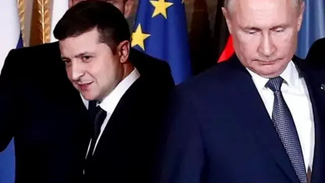 Владимир Зеленский менен Владимир Путин Парижде, архив сүрөт. 2019-жылы мындай жолугушуулар мүмкүн эле