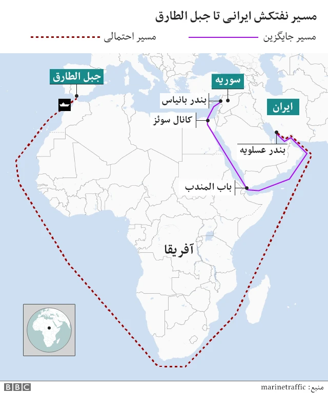 نقشه مسیر نفتکش