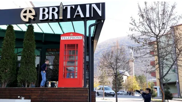 A café called "Britain" in the tiny northern Albanian town of Krumë