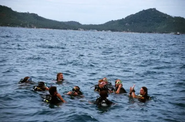 คนดำน้ำในทะเล