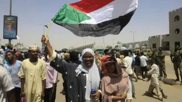 Wasu masu zanga-zanga a Sudan