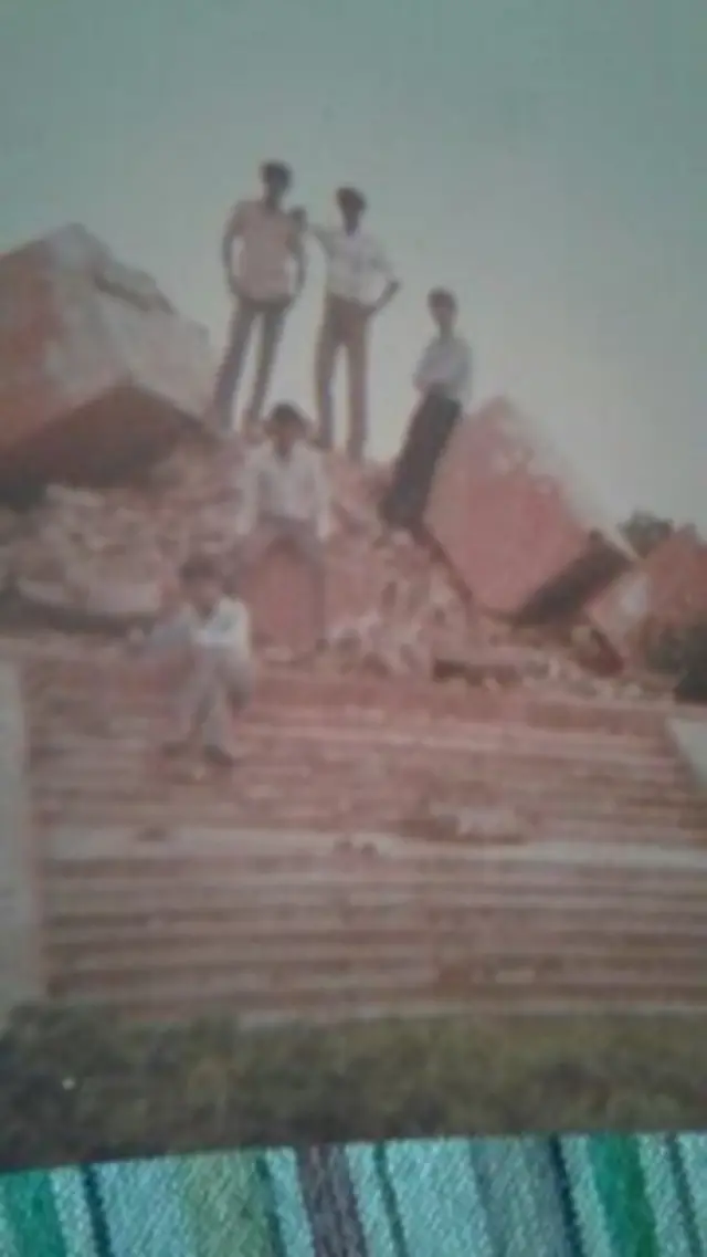 పేల్చివేసిన ఇంద్రవెల్లి స్థూపం శిథిలాలు