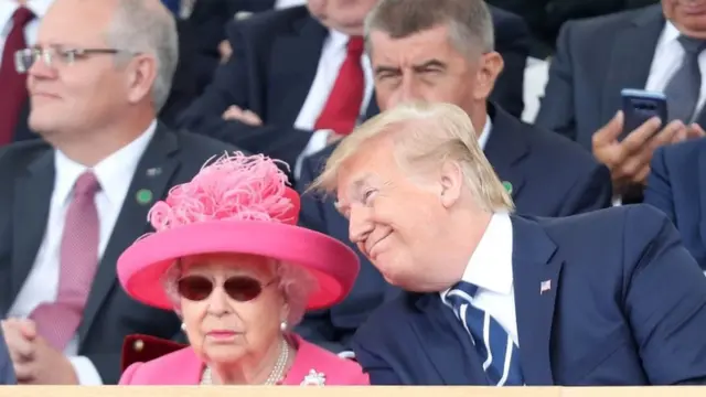 Rainha Elizabeth e Trump