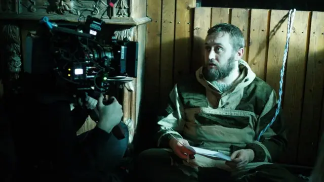 Актер театра и кино Максим Логинов на съемках фильма