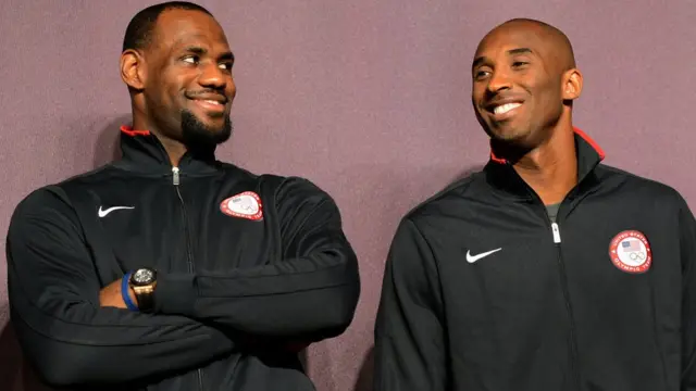 کوبی برایانت و لبرون جیمز در سال ۲۰۱۲ قهرمان المپیک شدند