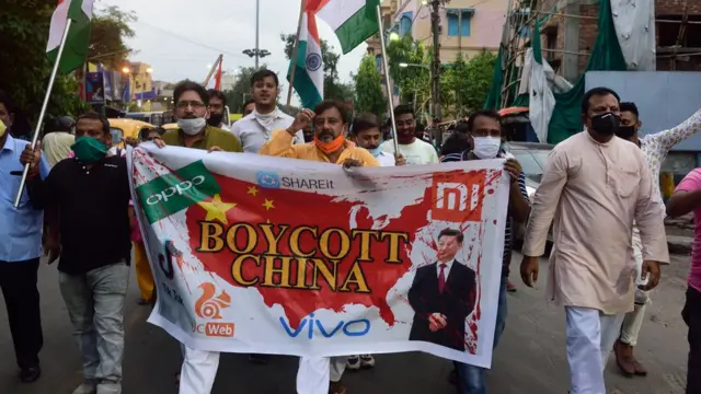 இந்தியாவில் சீனாவுக்கு எதிரான போராட்டம் 