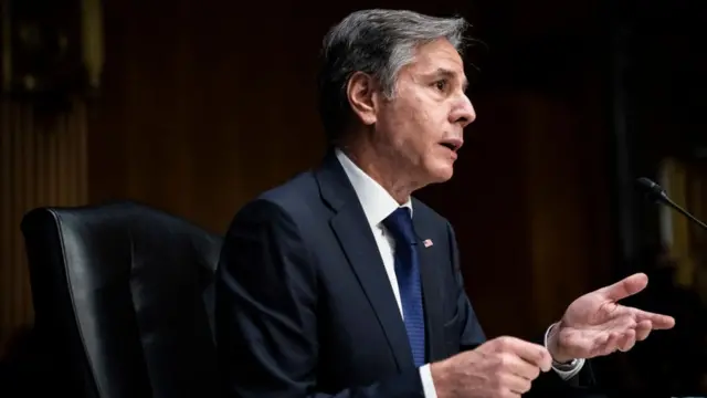 وزير الخارجية الأمريكي أنتوني بلينكن يدلي بشهادته في مجلس الشيوخ حول انسحاب الولايات المتحدة من أفغانستان