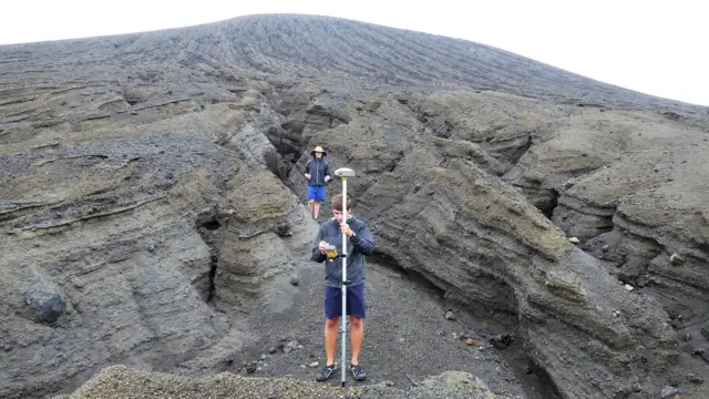 Estudiantes con unidades de GPS