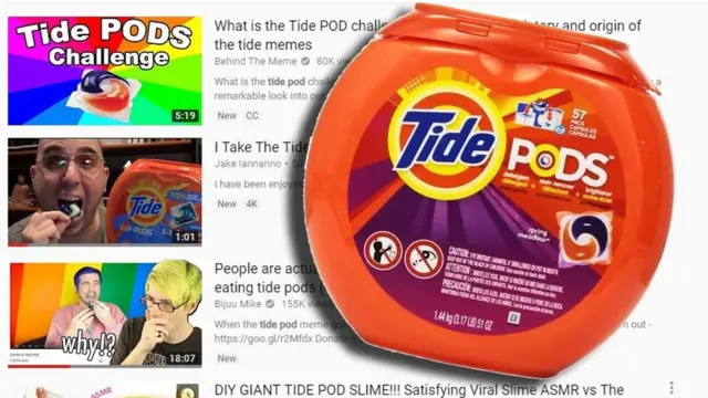 колаж - Tide Pod Challenge