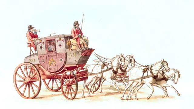 Ilustración de un coche correo