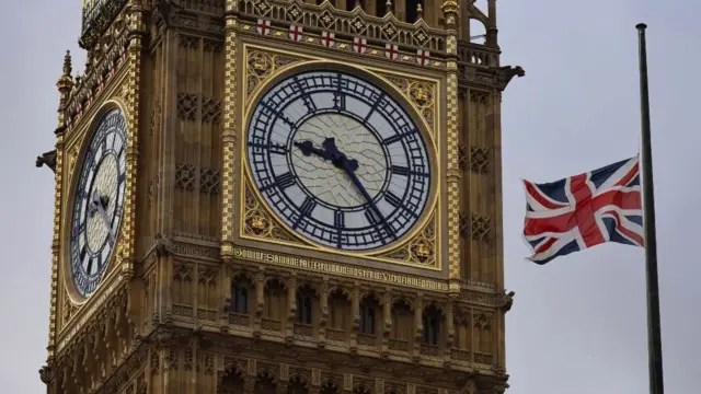 A Union Jack flies next to Big Ben