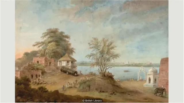 సీతారాం వేసిన 'ది గ్రేట్ గన్ ఆఫ్ ఆగ్రా బినీత్ ది షా బుర్జ్'