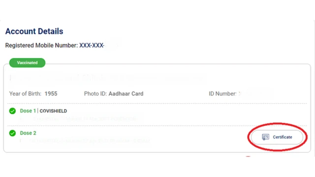 व्हॅक्सिन सर्टिफिकेट