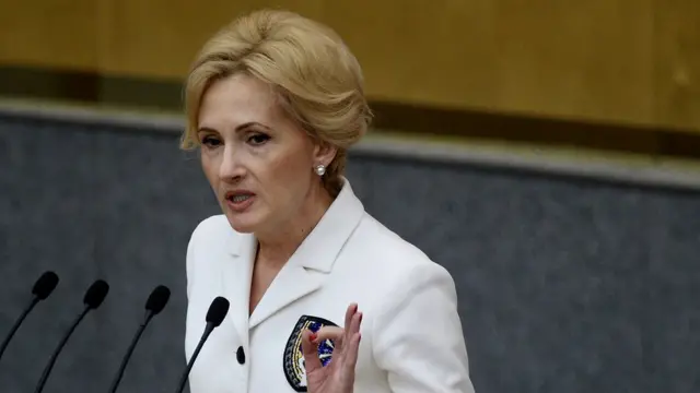 Председатель комитета Государственной Думы РФ по безопасности и противодействию коррупции Ирина Яровая выступает на пленарном заседании Госдумы РФ