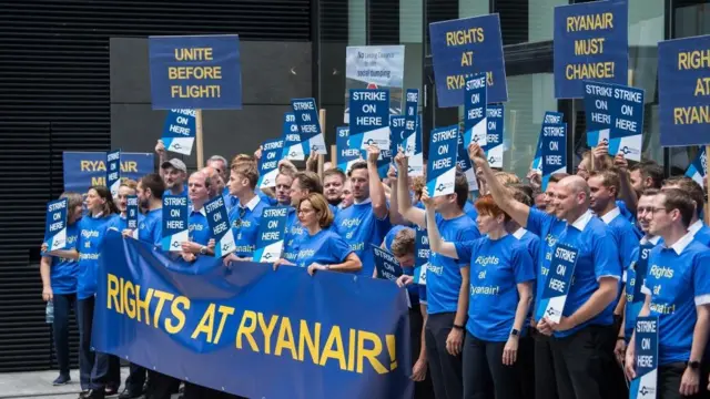 Greve da Ryanair - manifestação