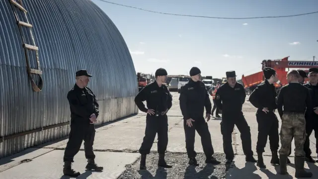 Охрана полигона у Шиеса