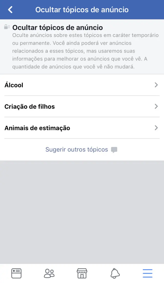 tela do facebook