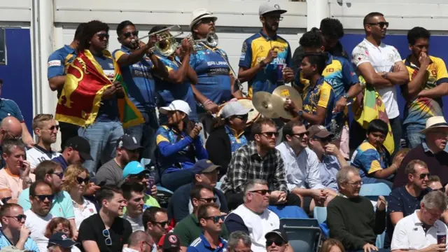 A Sri Lankan supporting band during the ICC Cricket World Cup 2019 match between England and Sri Lanka at Emerald Headingley, Leeds on Friday 21st June 2019.