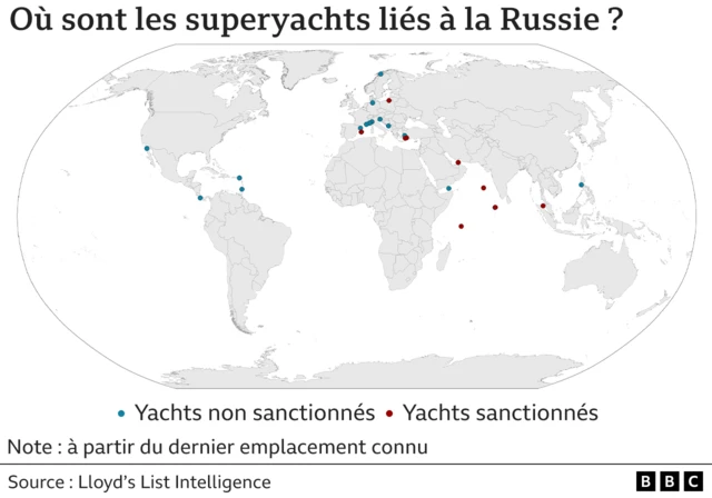 CARTEMONTRANT L'EMPLACEMENT DES YACHTS