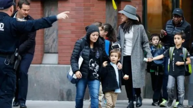 Pupils from a nearby school were picked up immediately by their parents, as police sealed off the area.