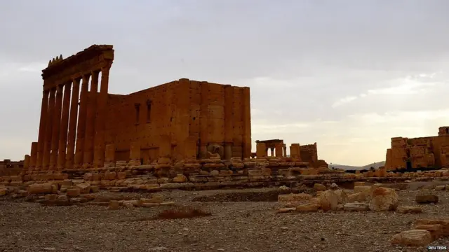 A general view shows the Temple of Bel in the historical city of Palmyra, Syria, August 4, 2010