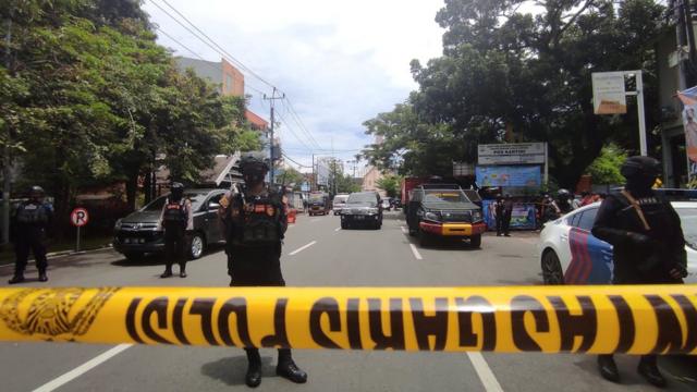 Scene of church bombing in Makassar