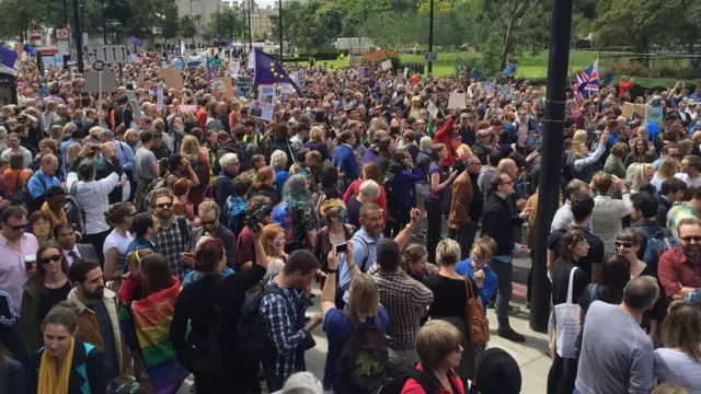 Этот марш протеста стал крупнейшим после референдума 23 июня, на котором британцы проголосовали за выход страны из ЕС