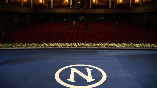 2017માં નોબલ પુરસ્કાર અપાતા પહેલા ઓડિટોરિયમ