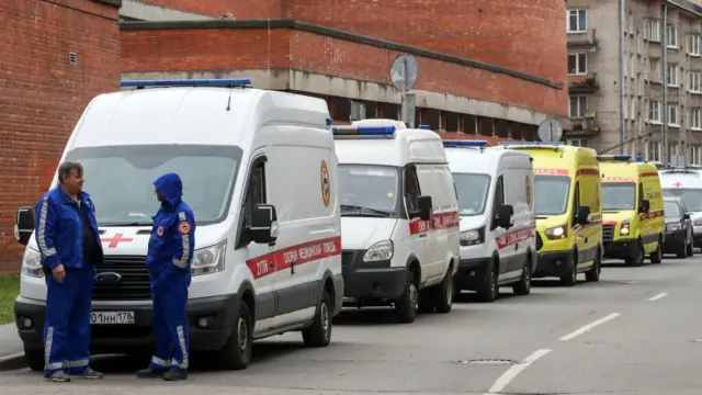 Filasjogo de roleta da sorteambulância do ladojogo de roleta da sortefora do hospital Pokrovskaya