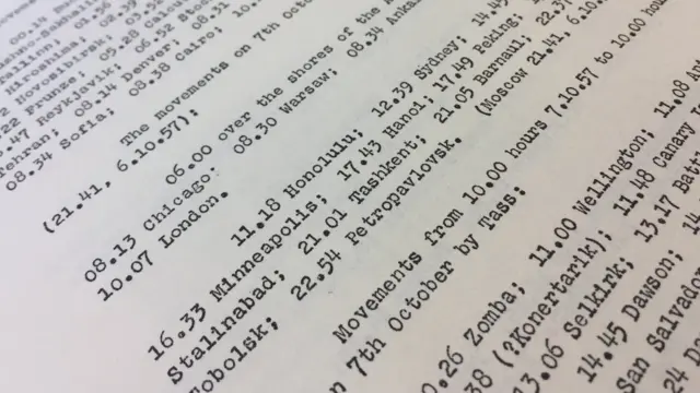 報道顯示了一系列」斯普特尼克號「將經過的地點和時間