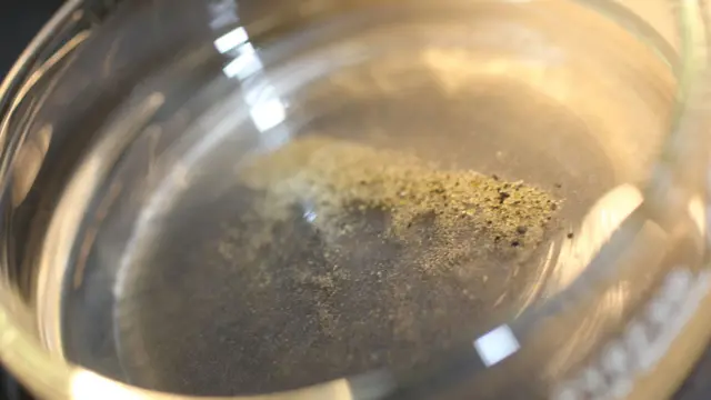 Material del meteorito disuelto para su estudio