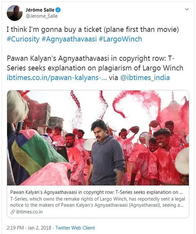 జెరోమ్ సాలే ట్వీట్